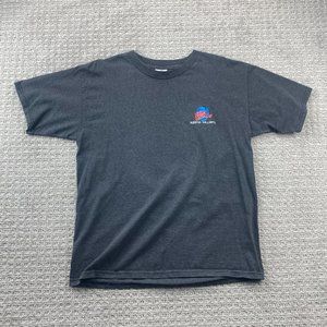 Vintage Planet Hollywood Shirt Men XL Gray Striped Puerto Vallarta Embroidered